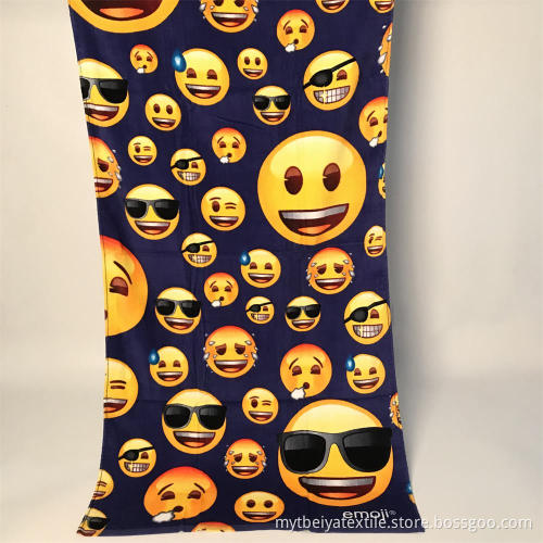 Digital Print Cotton Emoji Unicorn Beach Towel